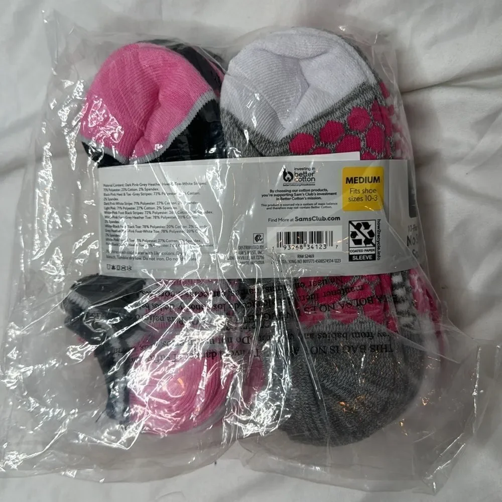 Member Mark Girl’s No Show Pack said stem Socks. Size 10-3.